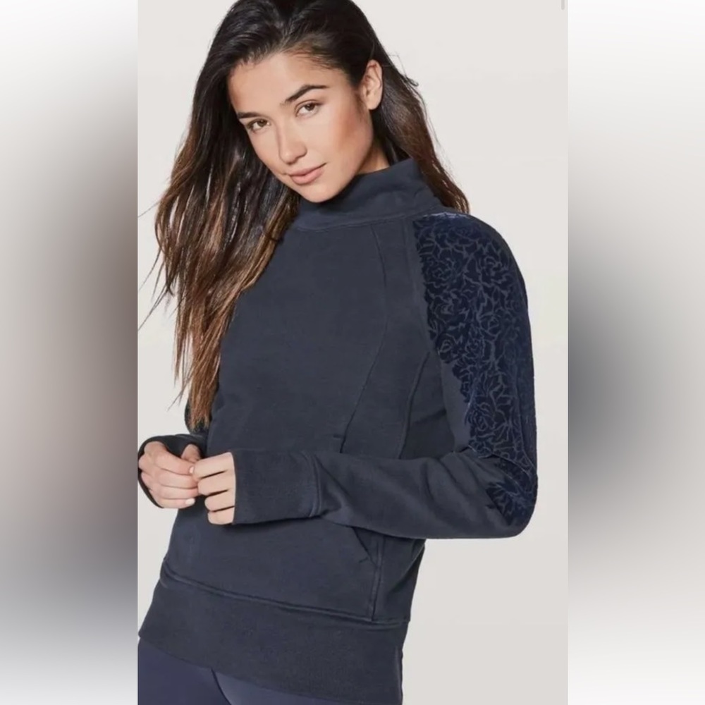 Lululemon Navy Floral Flock Pullover